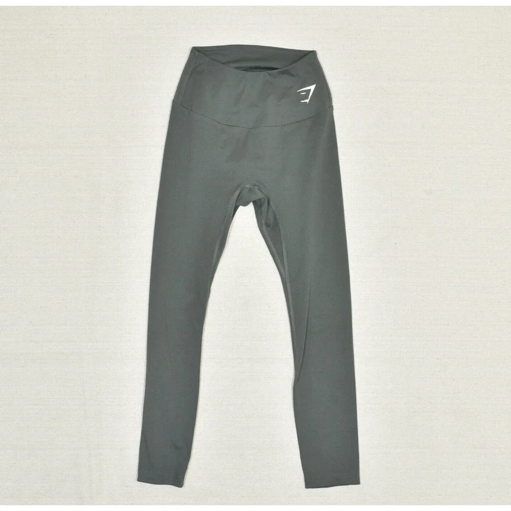 Gymshark Women Skinny Leggings Pull On Solid Polyester Gray Size XS